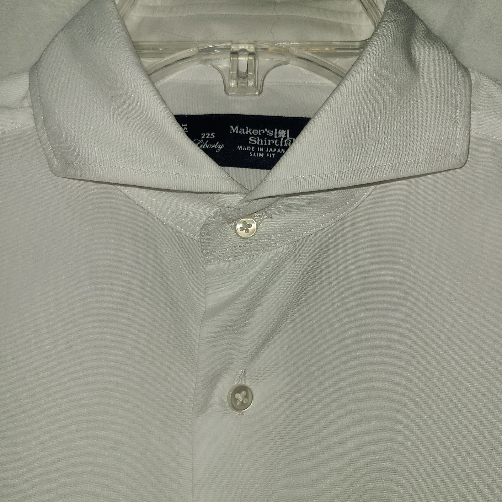 Kamakura Maker's Shirt 225 Liberty White Dress Shirt 15 1/2 34 Japan 100% Cotton — image 3 of 8